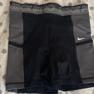 Nike Pro Black and Dark Gray Shorts